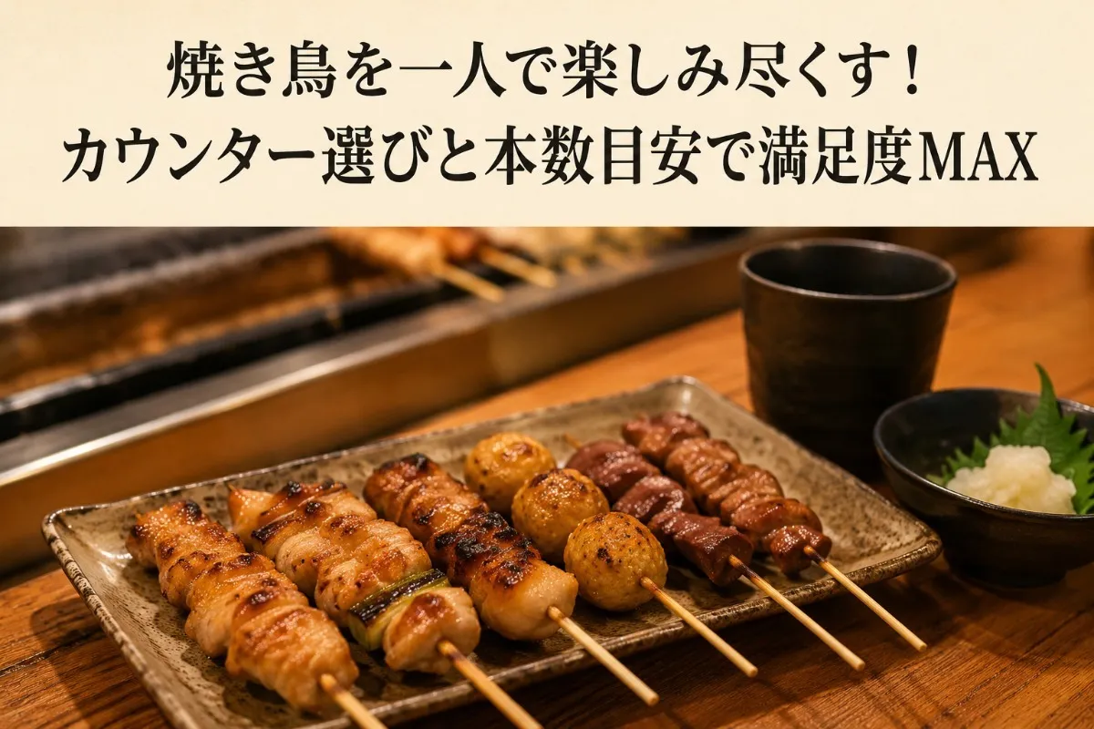 焼き鳥を一人で楽しみ尽くす!カウンター選びと本数目安で満足度MAX